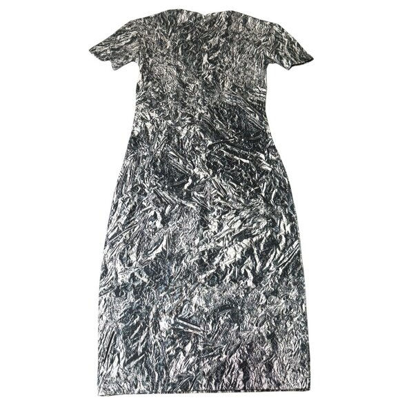 McQ Alexander McQueen Womens Black & White Printed Bodycon Dress Short Sleeves X - Picture 6 of 7